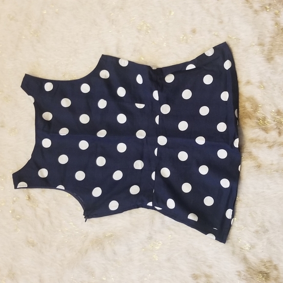 J.Crew Navy and White Polka Dot Top - Picture 3 of 6